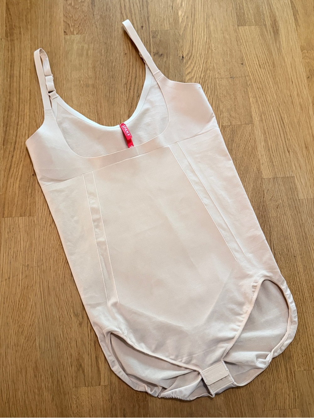 Spanx LARGE Nude OnCore Open Bust Brief Bodysuit Style 10129R